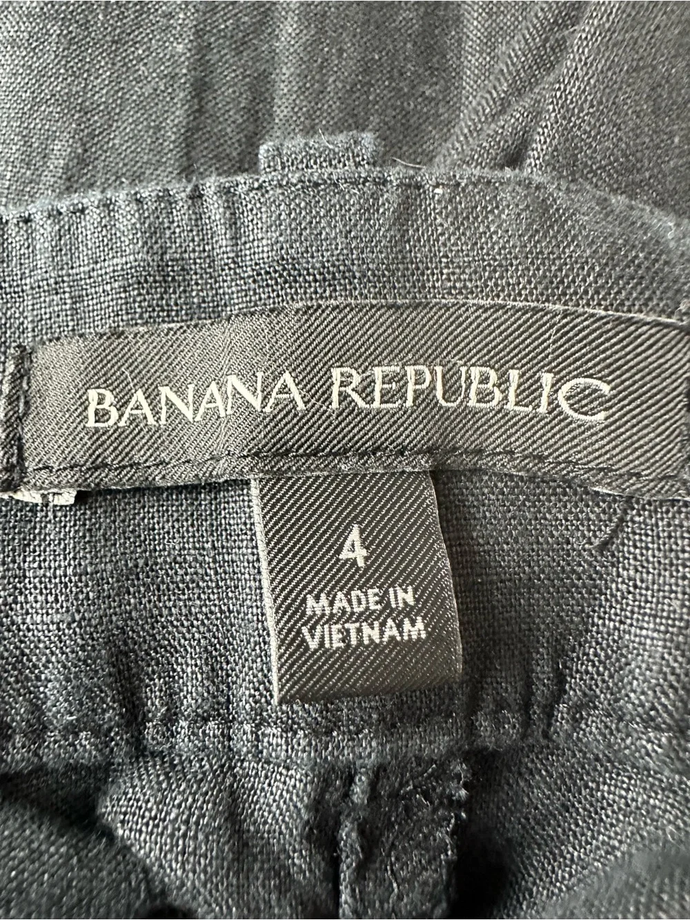 Banana Republic Black Wide-Leg Linen Pants Size 4